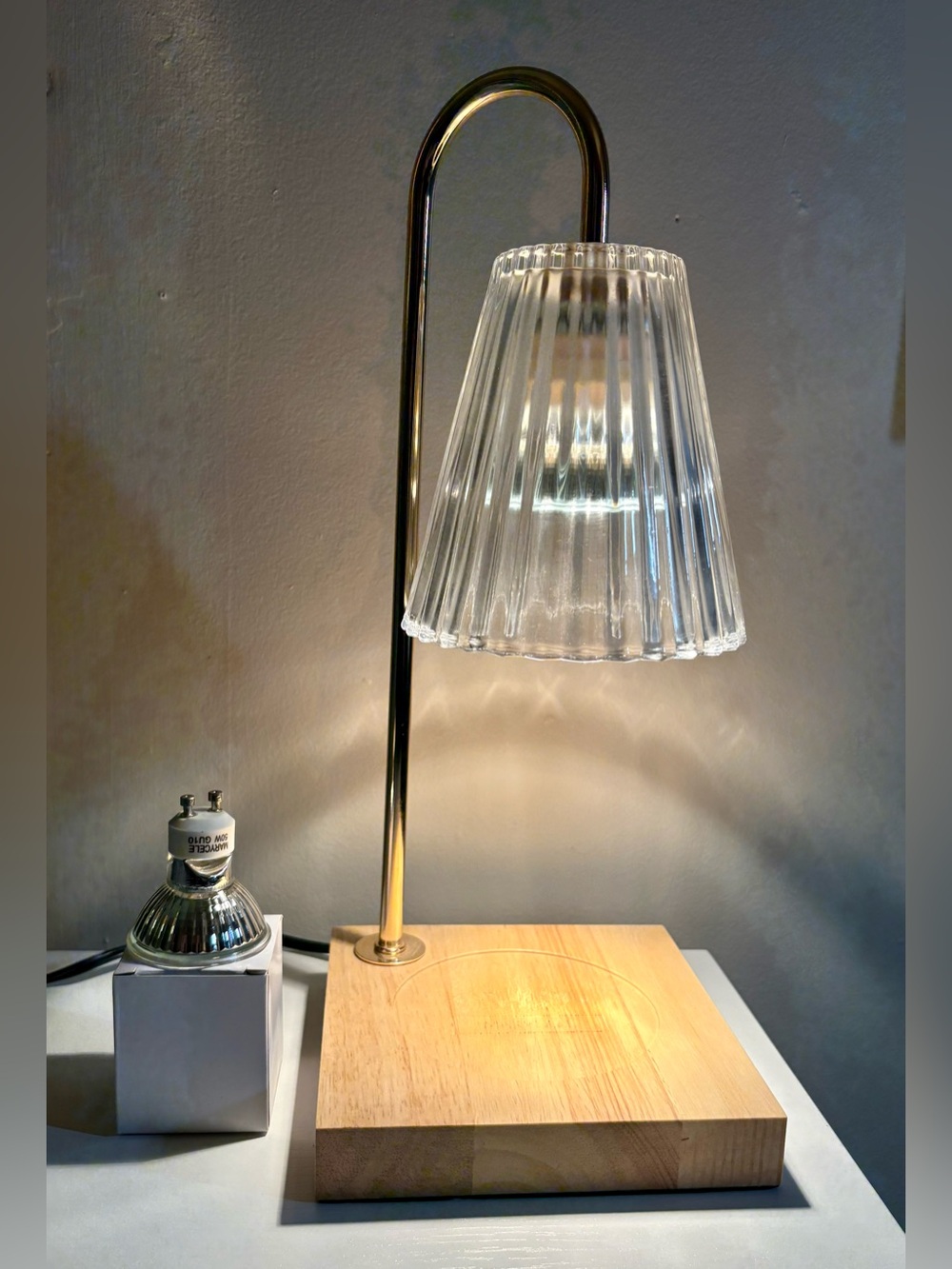 Marycele Candle Warmer Lamp with Timer & Dimmer Wood Base - Picture 3 of 4